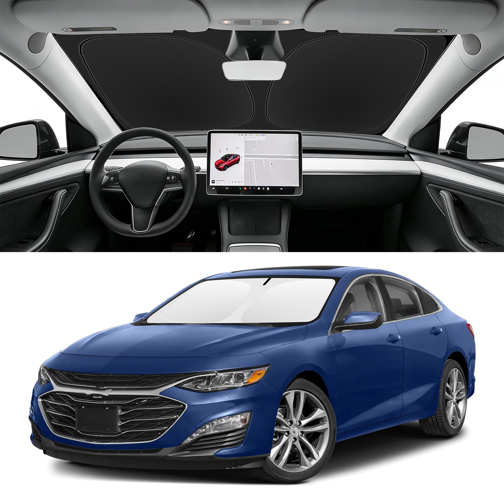 Custom Fit Windshield Sun Shade for Chevy Malibu 2016-2025