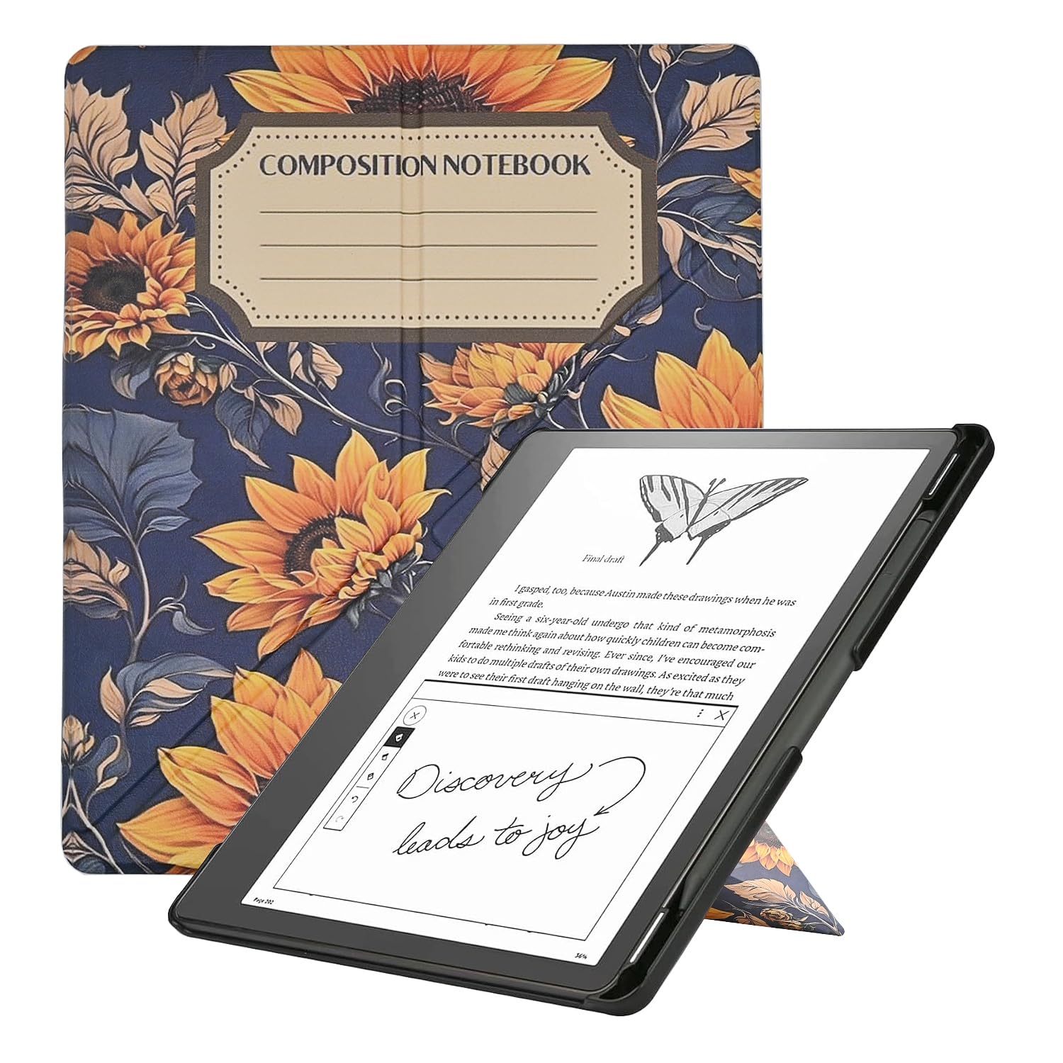 Etui Slimshell do 25.9 cm Kindle Scribe (wersja 2024/2022) – lekka wysokiej jakości skóra PU foliowana okładka, stojak na książki, automatyczny uśpienia / budzenie z uchwytem na długopis, kompozycja