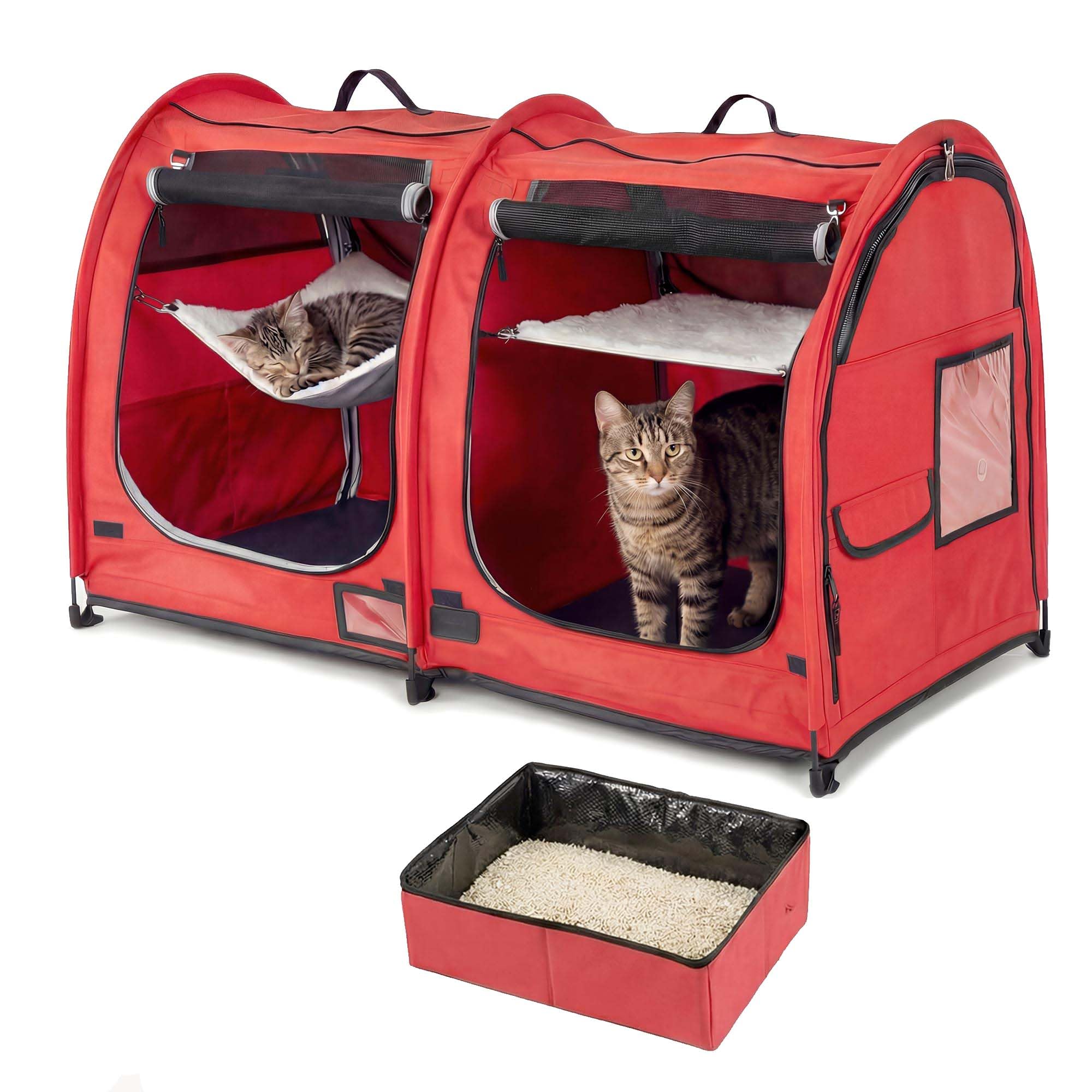 Amazon.com : Mispace Portable Twin Compartment Show House Cat Cage