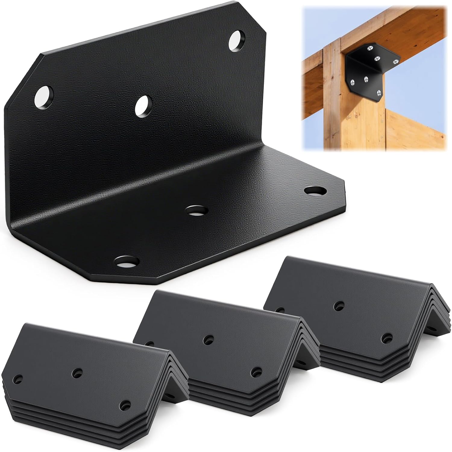 ZENFUN 15 Pc 2x4 Inch Galvanized L Bracket, Heavy-Duty Steel Corner Brace for Wood, Joint Fastener Brackets,90 Degree Right Angle Corner Bracket for Wood Furniture Frame Fence