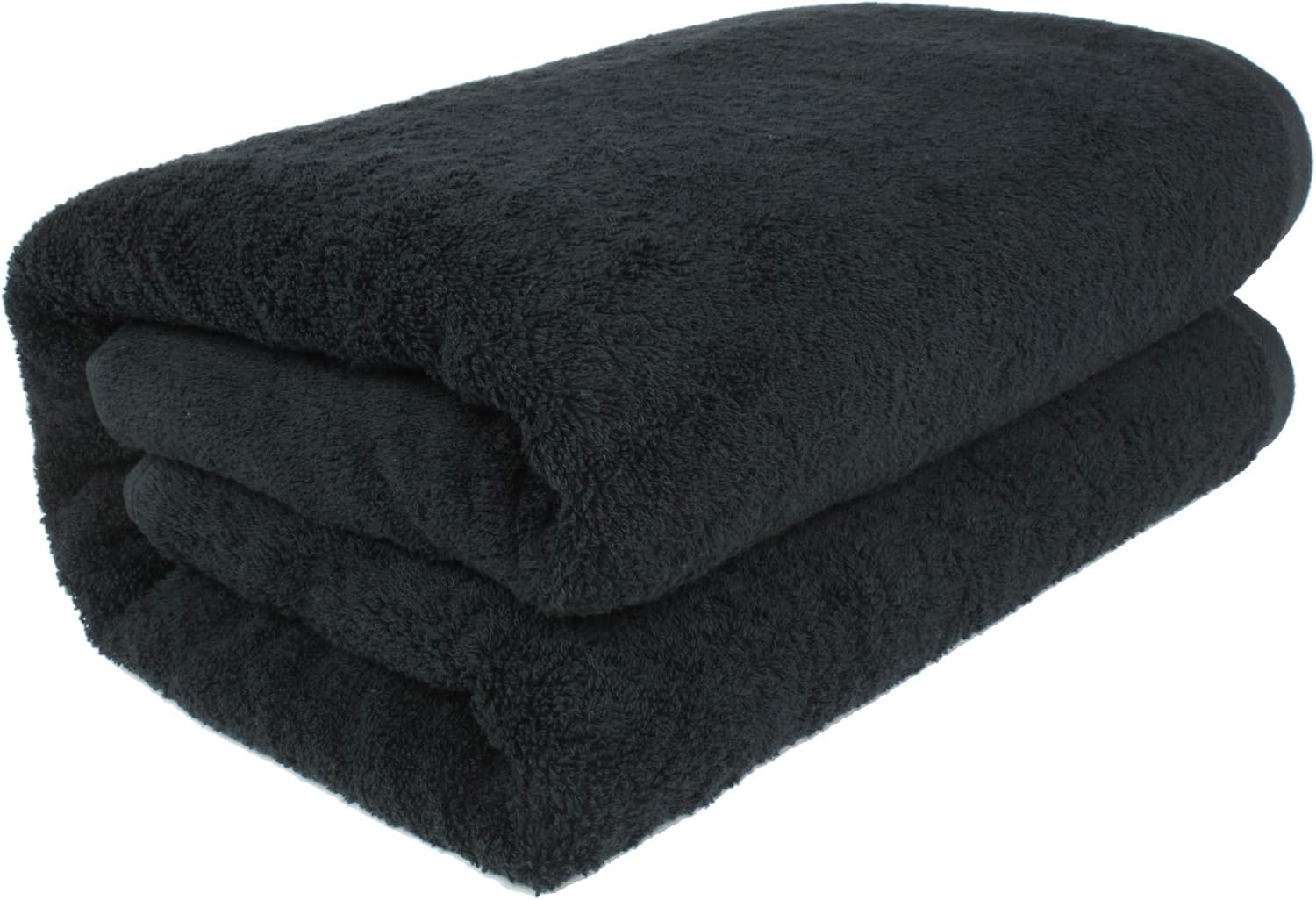 SALBAKOS 40"x80" Turkish Cotton Bath Sheet, Luxury, Eco-Friendly Oversized - Extra Large Bath Towels - XL, Toallas De Baño | Bano Grandes (40x80, Black)