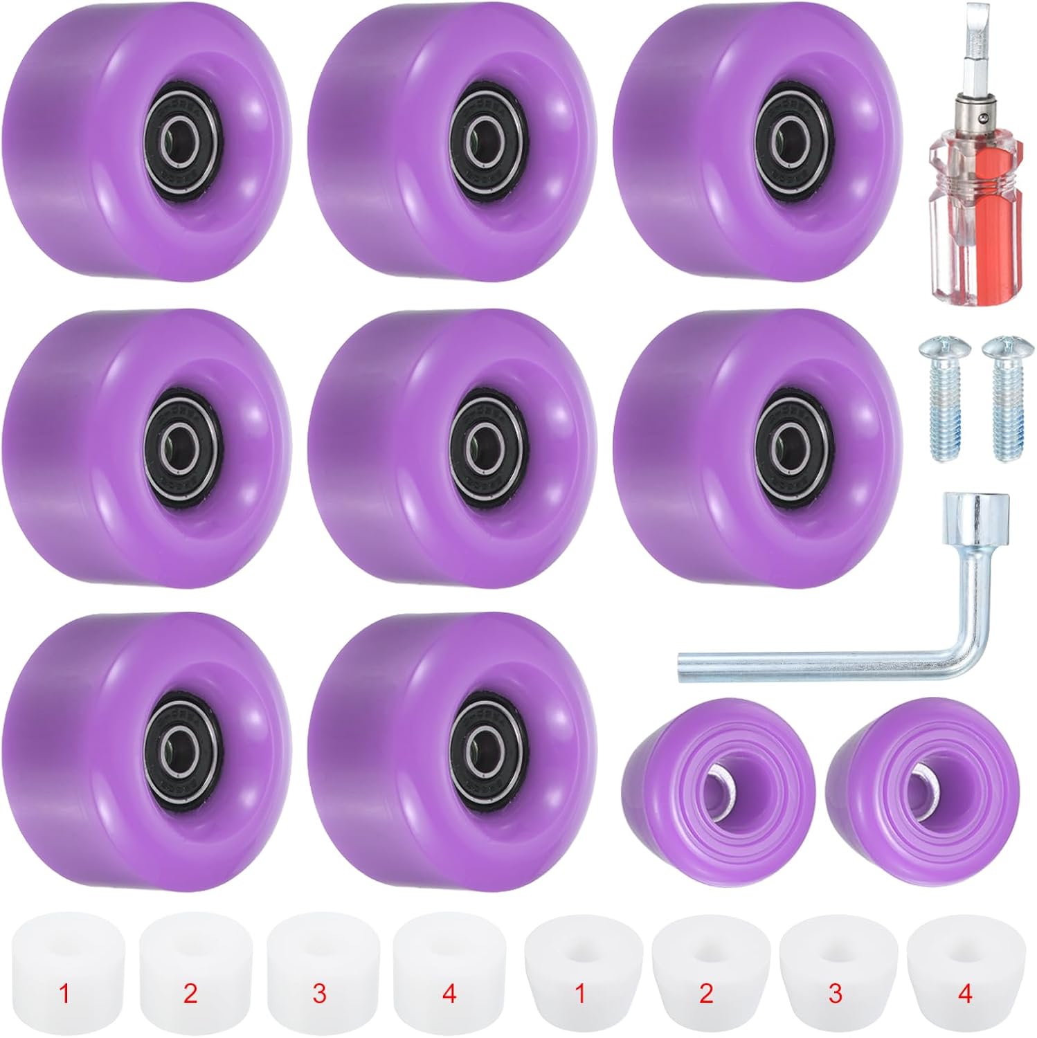 PATIKIL 8 Pack Roller Skate Wheels Outdoor 58mmx32mm Quad