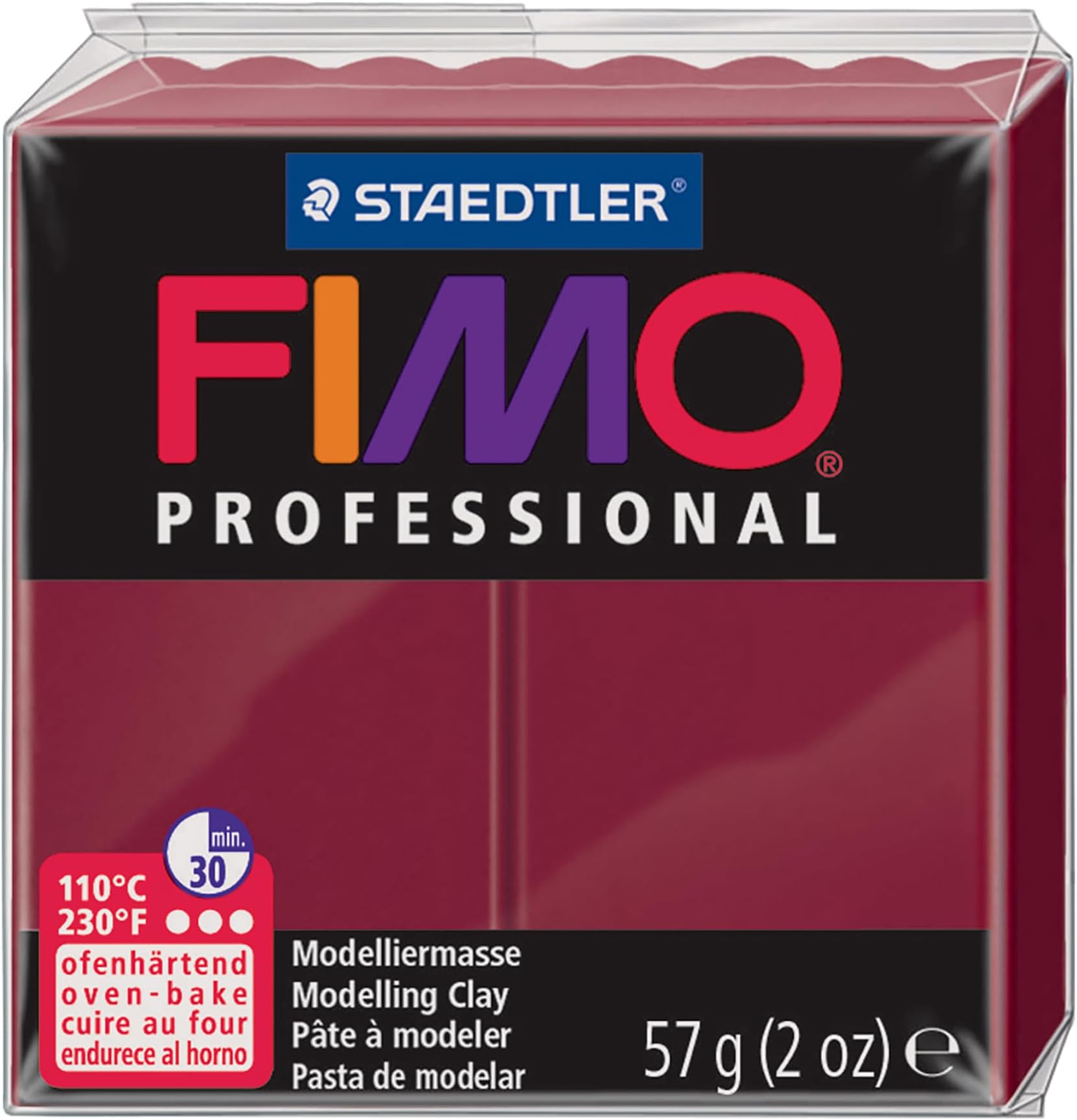 Staedtler Fimo Professional Oven Hardening Modelling Clay, 57G, Bordeaux