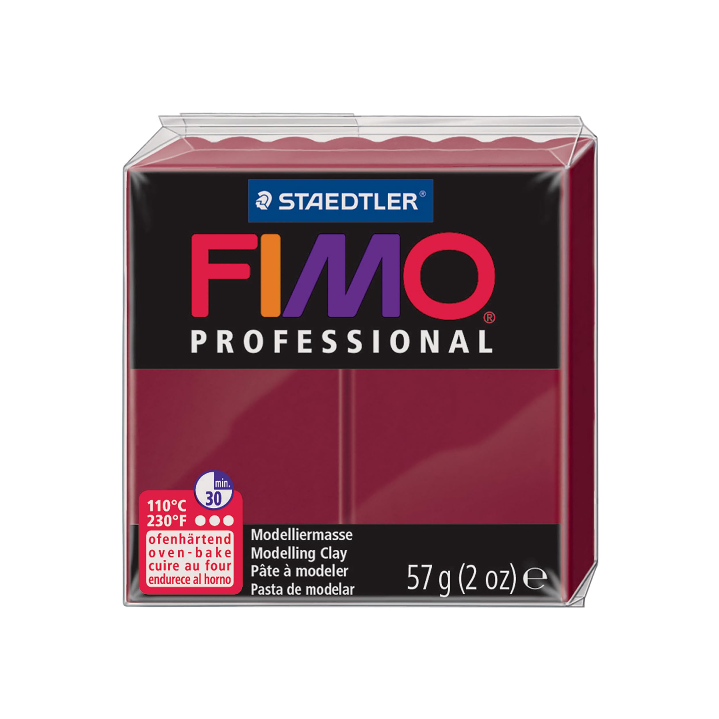 STAEDTLER Fimo Professional Oven Hardening Modelling Clay, 57G, Bordeaux