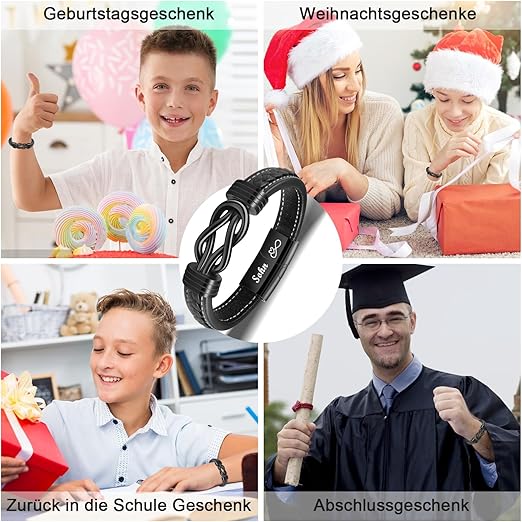 CheersLife Cadeau voor echtgenoot aan mijn man - Cadeau voor mannen - Kettingen voor mannen - Kerstcadeaus Ik hou van je - Cadeau voor mannen - Cubaanse partnerketting 66 cm, roestvrij staal, parel