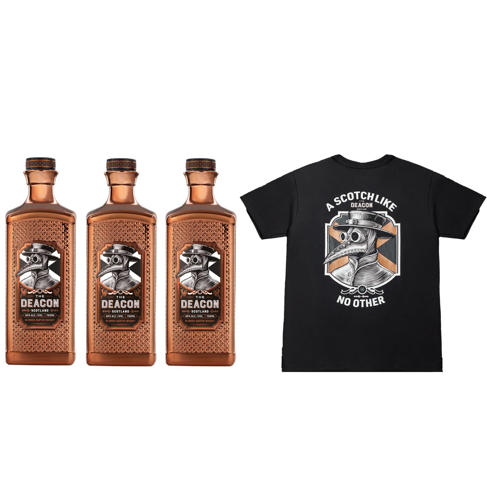 THE DEACON スコッチウイスキー 3本セット Amazon.co.jp: (ノベルティ付き)ザ・ディーコン3本セット Tシャツ1枚