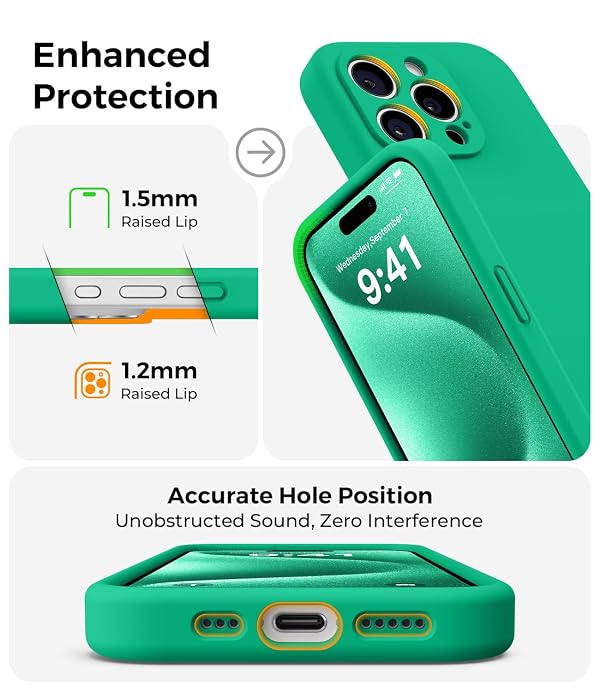 AOTESIER Magnetic for iPhone 15 Pro Case, Silicone | Full Camera Protection | MagSafe Compatible | Anti-Scratch Microfiber Lining Phone Case for iPhone 15 Pro, Emerald Green by AOTESIER - Image 8