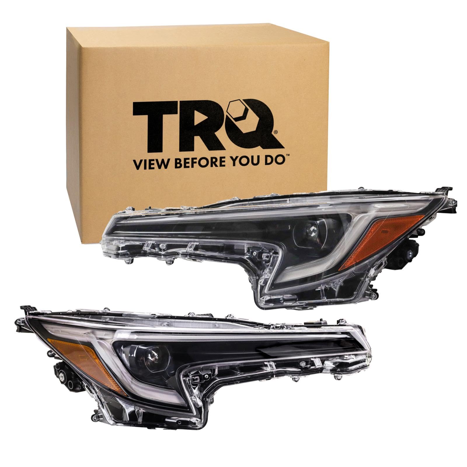 TRQ 2 Piece Headlight Assembly Set Driver &amp; Passenger Side Compatible with 2023-2024 Toyota Corolla US Built TO2502327 TO2503327