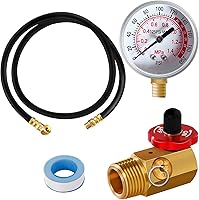 SUNROAD Air Tank Repair Kit: Safety Valve, 0-200 PSI Gauge, 4ft Brass Hose for Portable Carry Tanks