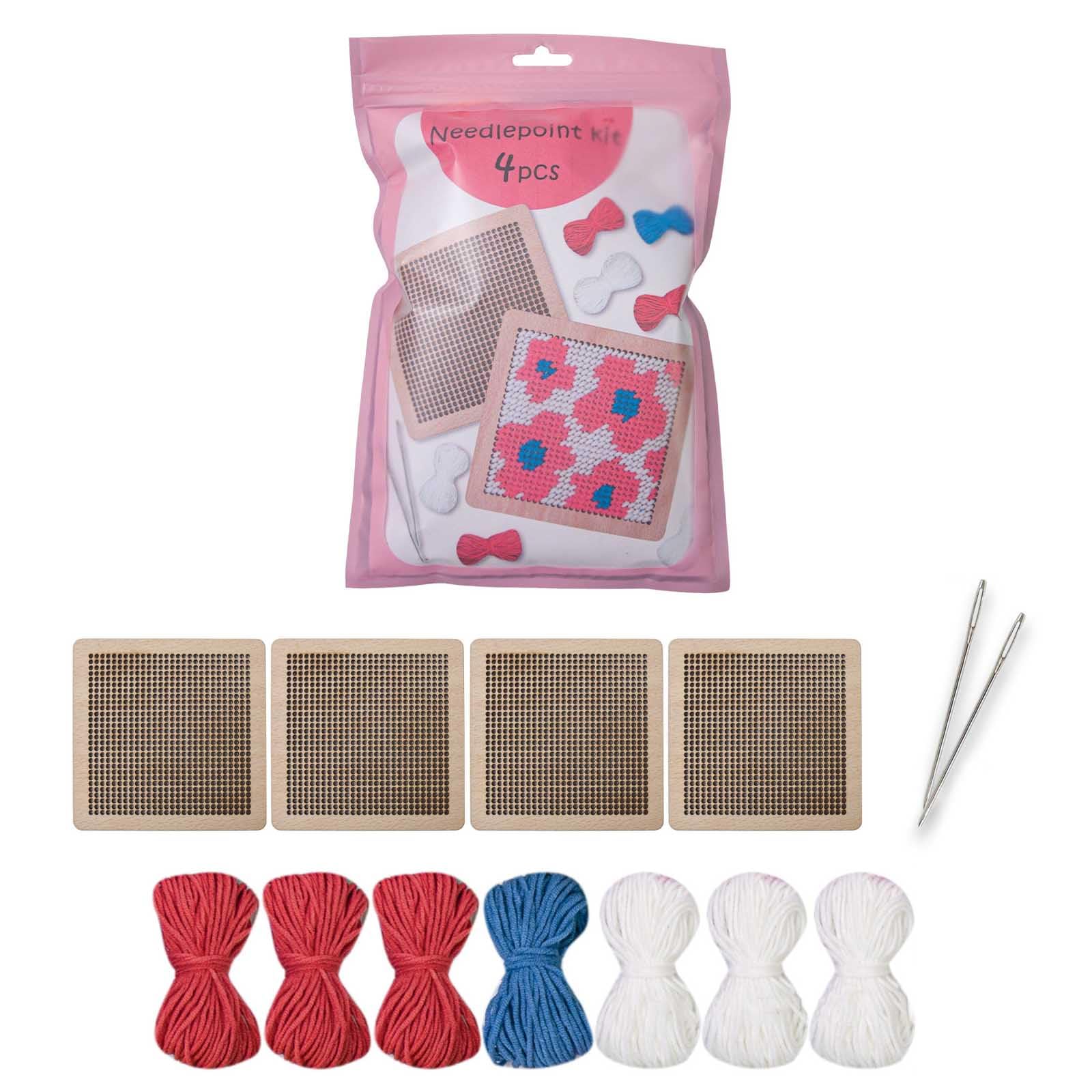 TFAOYS Kits Flower Crochet Kits Needlepoint Starter with Crochet Hook Needlepoint for Craft Project Flower Starter for Crafting
