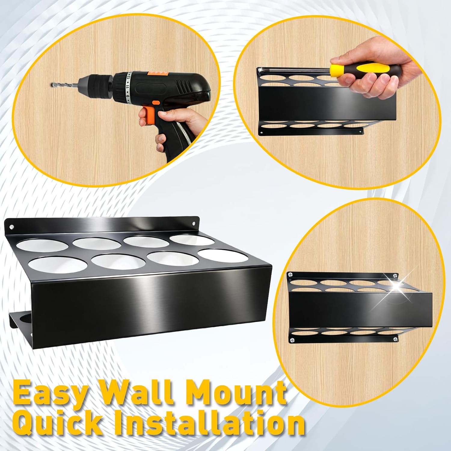 8-Slot TIG Welding Rod Holder, Carbon Steel Wall Mount Storage Rack image 4