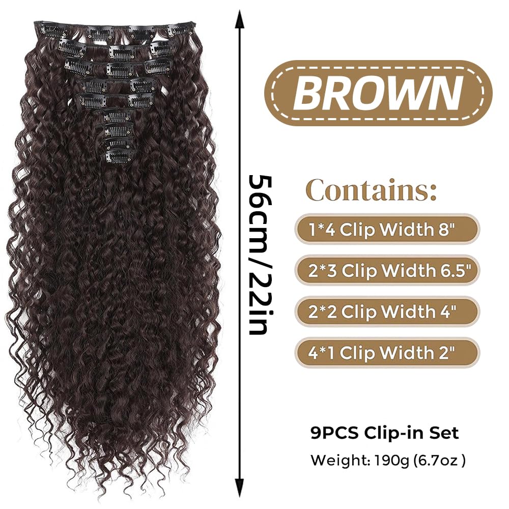 Postiche afro bouclé à clip fibre douce et résistante, confort longue durée, parfait pour look unique au quotidien, événements culturels, fêtes et concerts en plein air(Brun Foncé-4#)