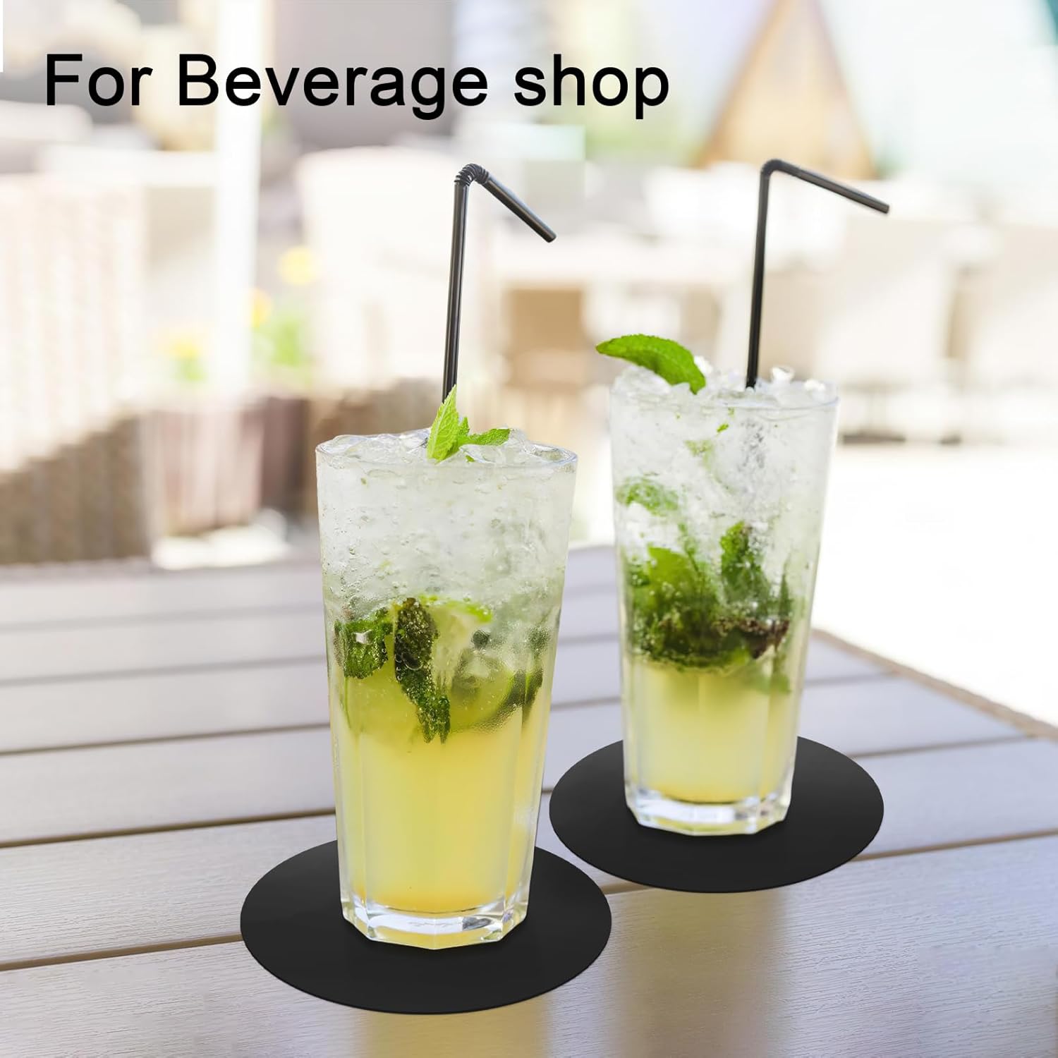 Disposable Paper Bar Coasters 400 Pcs Black 4 Inch Coasters for Drinks ，Absorbent & Non Slip for Bars, Restaurants, Family Gathering DIY Crafts Arts Wedding Use (Black) - Image 2