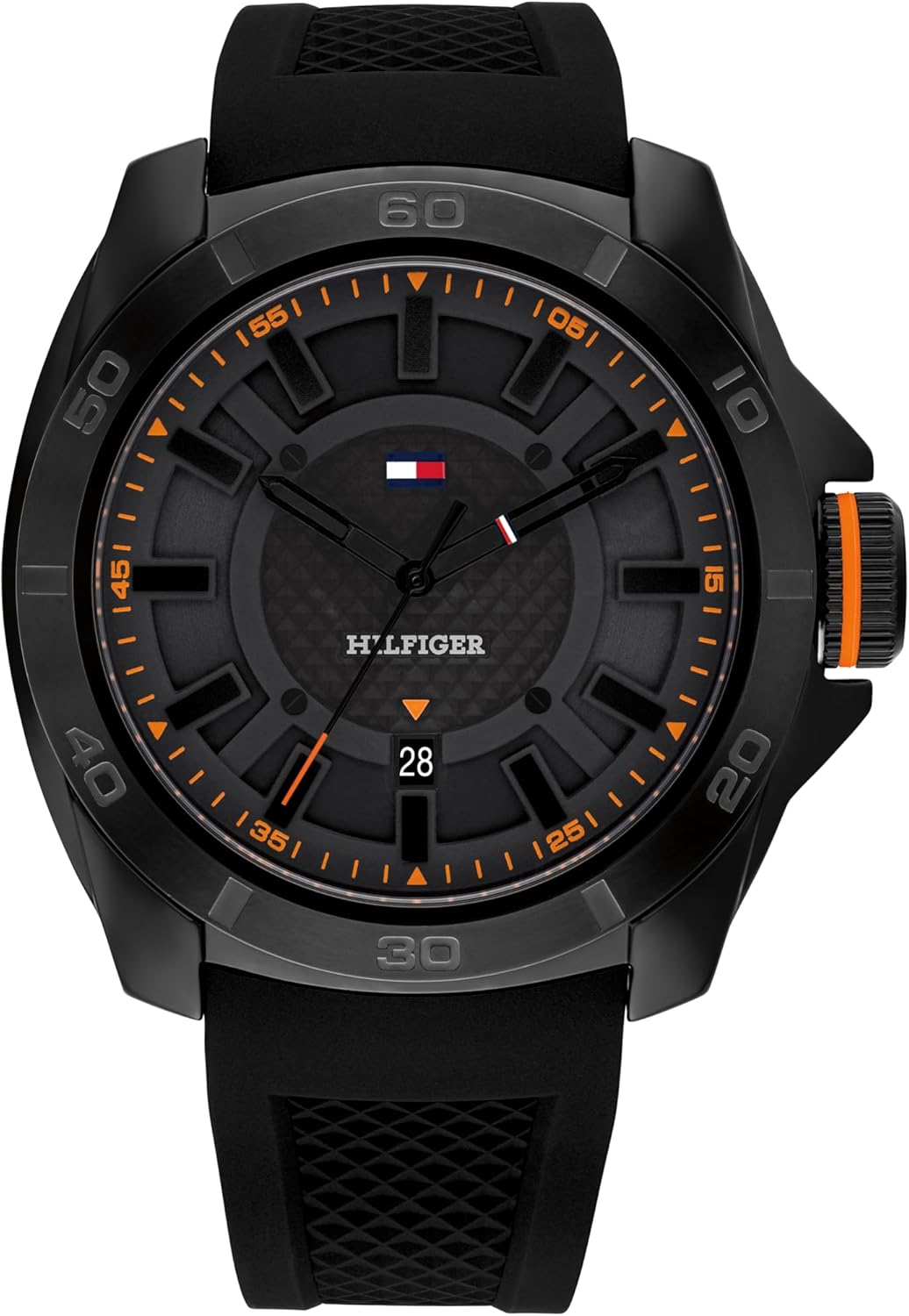 Tommy Hilfiger Men's 3H Quartz Watch - Premium Fashion Timepiece with Durable Silicone - Water Resistant Up to 5 ATM/50 Meters | 49mm (Model 1792135)