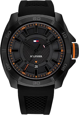 Tommy Hilfiger Mens 3H Quartz Watch - Premium Fashion Timepiece with Durable Silicone - Water Resistant Up to 5 ATM/50 Meters | 49mm Model 1792135