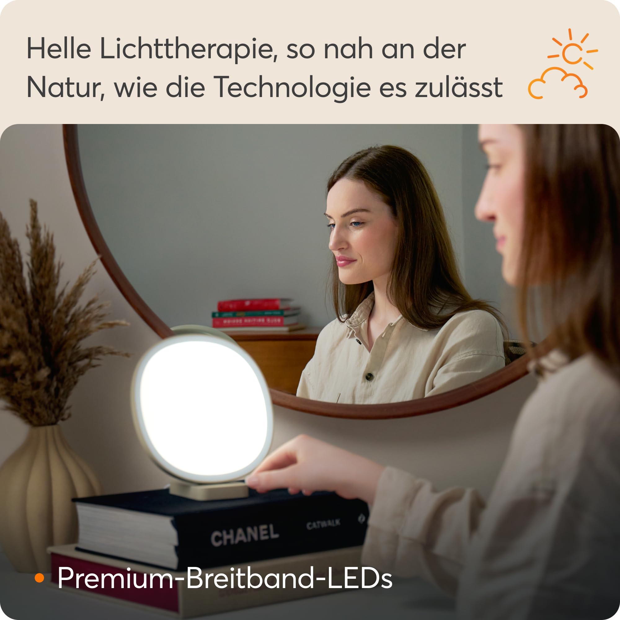 Lumie Dash, Kompakte Lichttherapielampe zur Verbesserung der Stimmung und Energie, mit kristallklarer Beleuchtung und maximalem visuellen Komfort