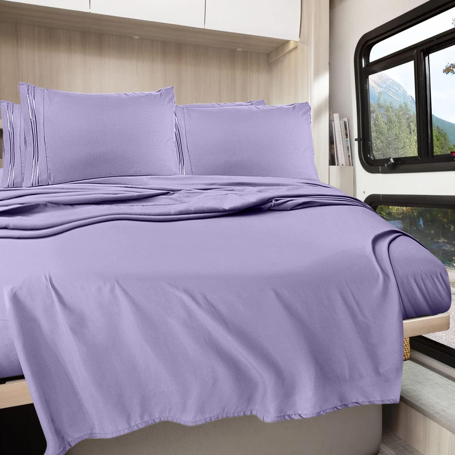 Clara Clark RV Queen Sheets, 6 Piece RV Sheets Set Hotel