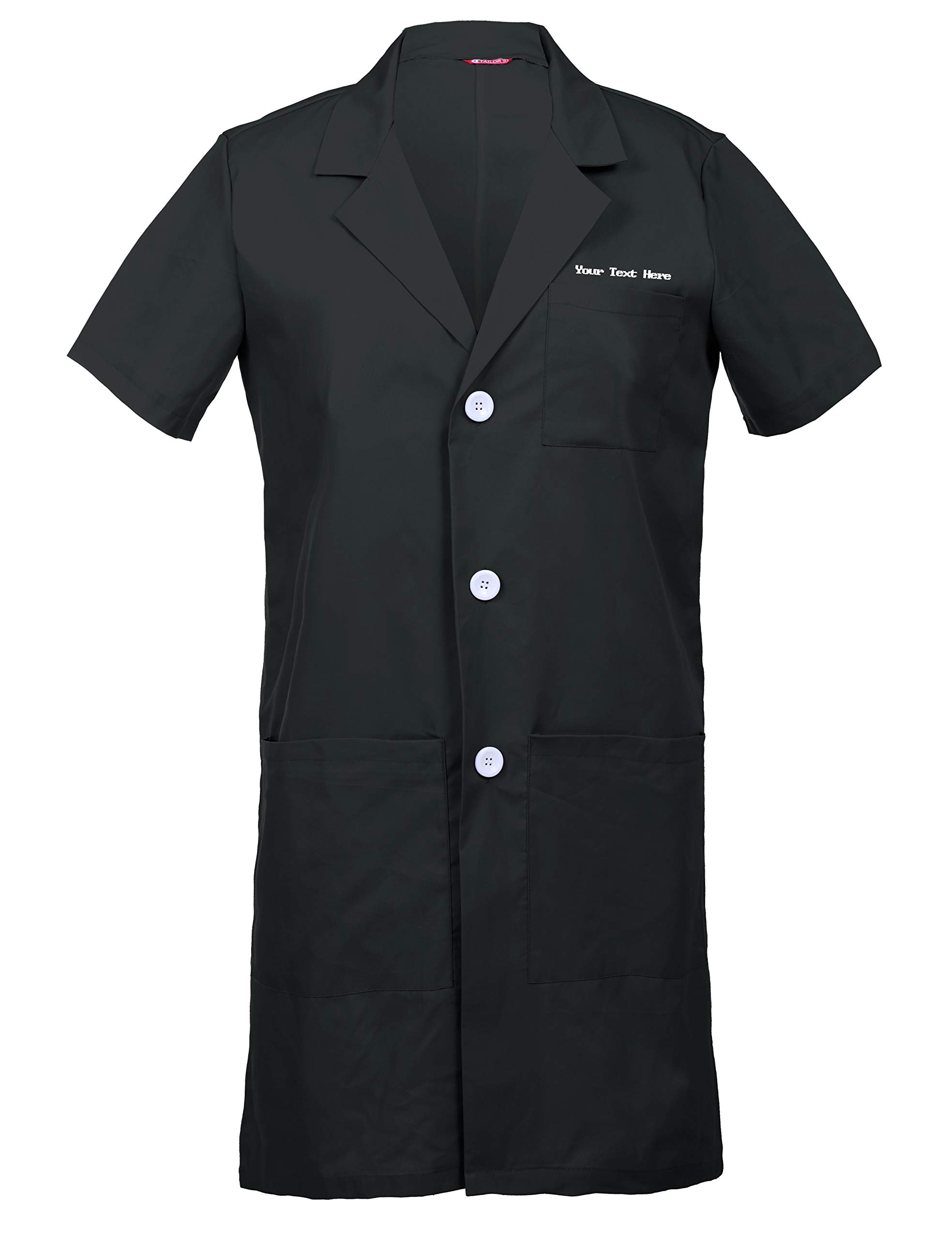 Personalizado Personalizable Bordado Mangas Cortas Bata de Laboratorio, Abrigo para Hombres