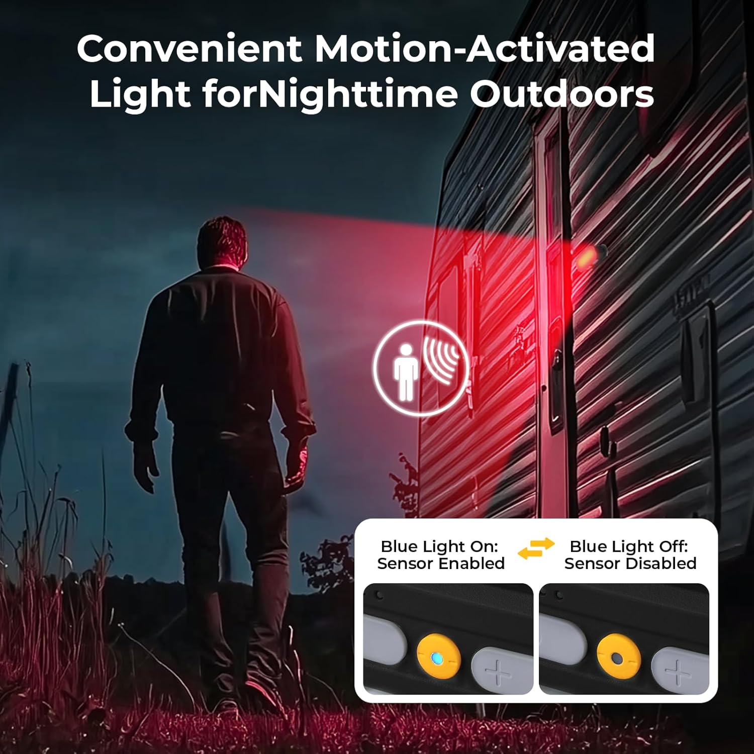 BougeRV Movable Area Light, Rechargeable Camping Lantern, 3200mAh Portable Camping Light, IP65 Waterproof, Camp Lamp for Tent, Power Outages, Emergency, Outdoor(Black)