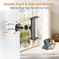 Vista 8 de OHLPRO Tablet Wall Mount Holder 360° Rotating Adjustable Universal iPad Stand for Kitchen Office Warehouse Home, Compatible with 5"-13" Phone