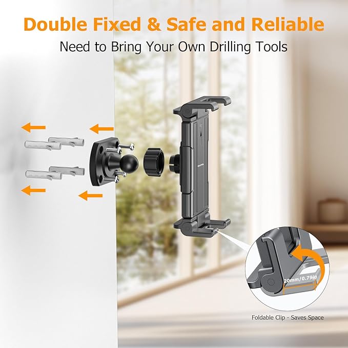 Soporte de pared para tablet OHLPRO negro con rotación 360° miniatura 7