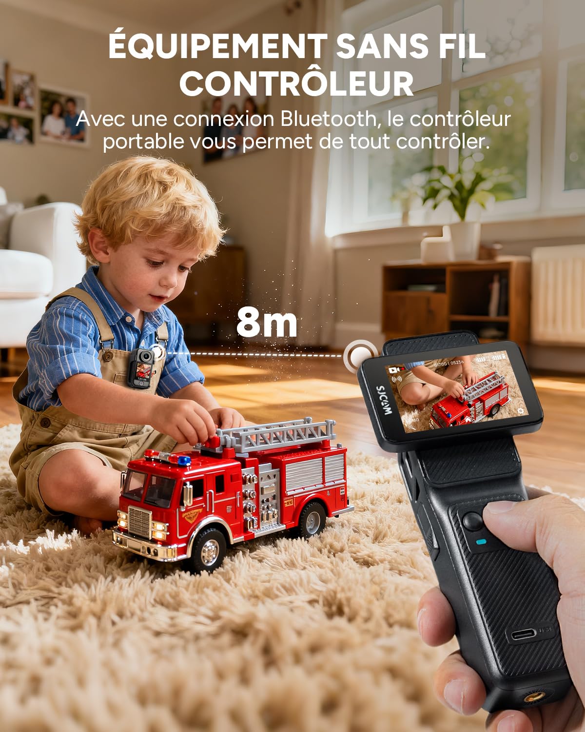 SJCAM C400 Bundle Vlog(64G)-Camera Vlog 4K avec 7H d'Autonomie Exceptionnelle,Écran Tactile Rotatif 2.29",Imperméable,Stabilisation 6 Axes,Caméra d'action pour Youtube,Vlog,Voyages,Activités,Noir