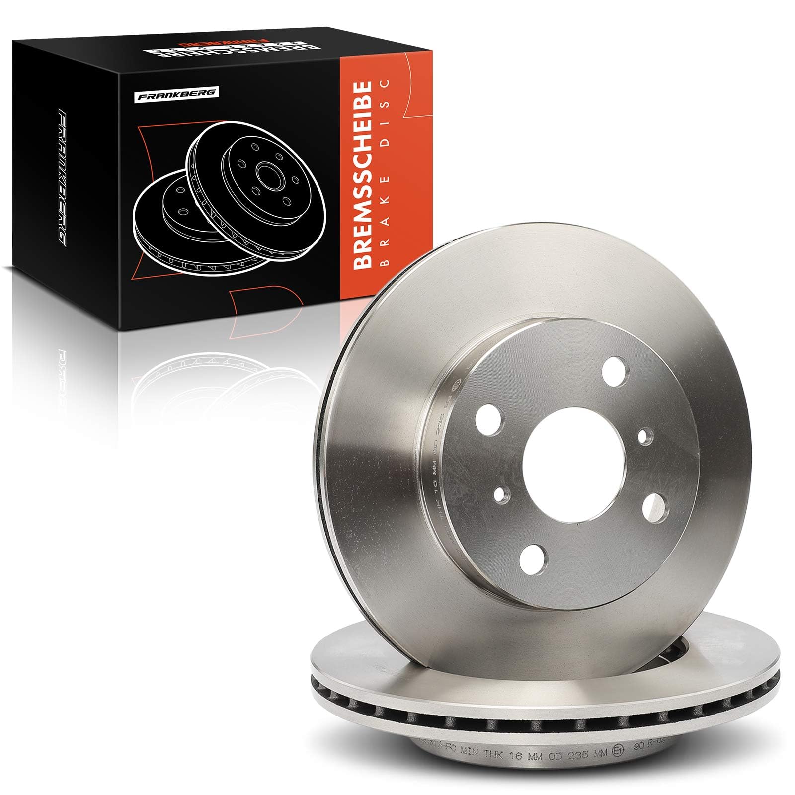 Frankberg 2 dischi freno anteriori ventilati Ø235mm 4351252020 435120D010 | Compatibile con: Yaris P1