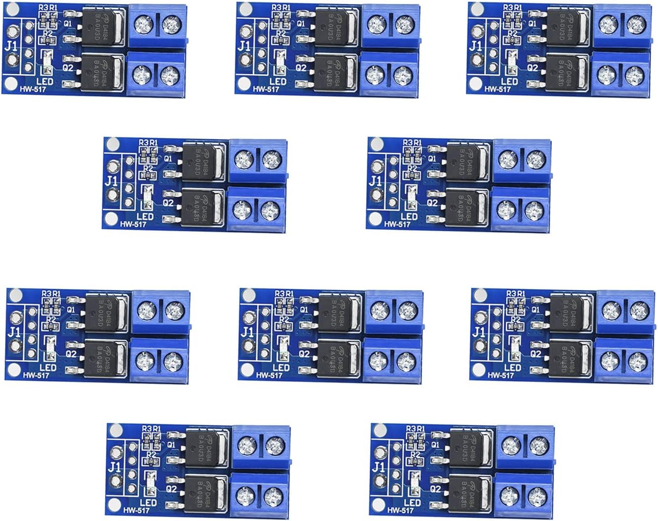 Teyleten Robot DC 5V-36V 15A Max 30A 400W Dual High-Power MOSFET Trigger Switch Drive Module 0-20KHz PWM Adjustment Electronic Switch Control Board DC Motor Speed Controller for Arduino 10pcs