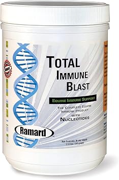 Total Immune Blast - Equine Immune Support, Horse Vitamin & Powder Supplement w/Zinc, Selenium, Omega 3, Omega 6 & Vitamins w/Nucleotides, Equine Powder & Supplements 1.12 lbs. 30 Days Supply