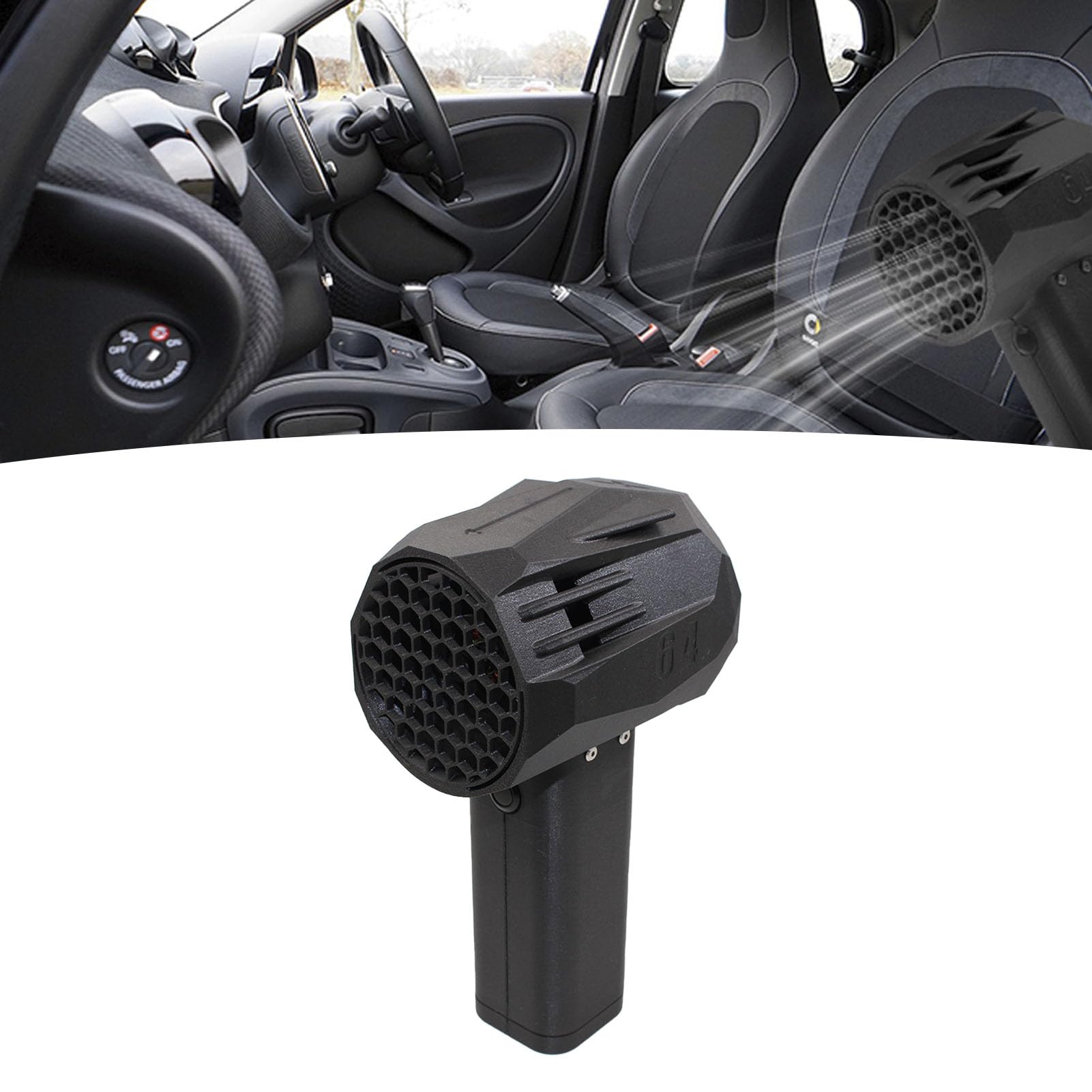 Plumero de Aire Eléctrico, Soplador Portátil Elegante para Limpieza Industrial y Limpieza de Automóviles, Material Fibra Carbono