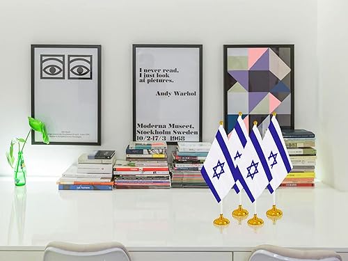 Miniatura 174 de WXTWK Paquete de 12 banderas argentinas de escritorio con base de soporte, decoración de celebración para eventos y eventos