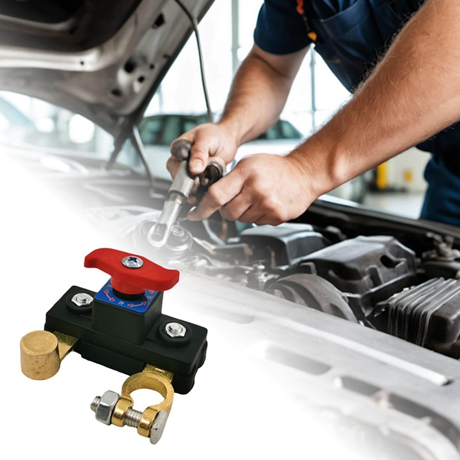 Universal Battery Disconnect & Leak Protector, Waterproof Solid Copper Conductivity Car Battery Disconnect Switch, Circuit Breaker Protector for Multiple Models (Pure Copper) - 3