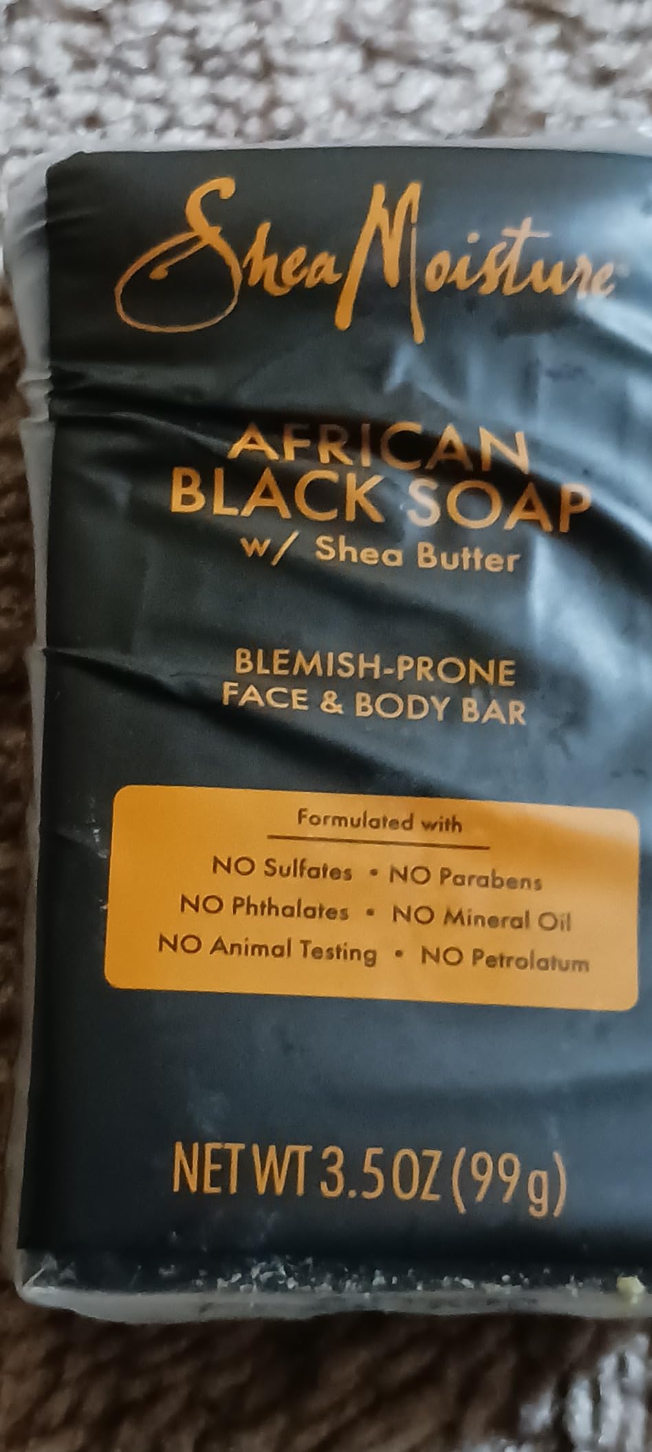Unilever SheaMoisture Face and Body Bar for Oily, Blemish-Prone Skin African Black Soap Paraben Free 3.5 oz 4 Count, facial cleanser