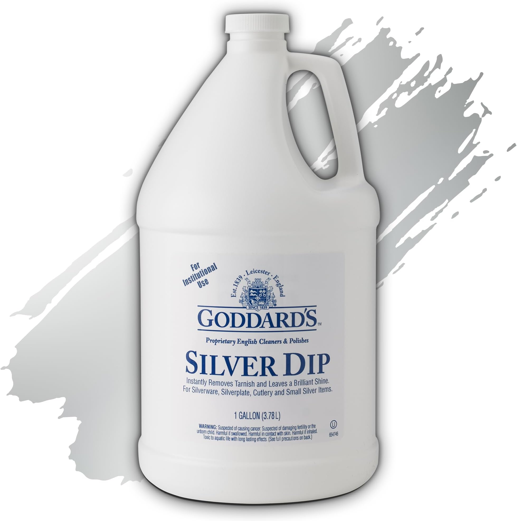 Silver Cleaner Dip – Silver Jewelry Cleaner Solution for Hard-to-Reach Silverplate, Cutlery & Small Items – Professional Use Silver Tarnish Remover – Silverware Cleaning Supplies (1 Gal)