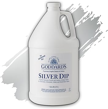 Goddard's Silver Cleaner Dip Silver Jewelry Cleaner Solution for Hard-to-Reach Silverplate, Cutlery & Small Items Professional Use Tarnish Remover Silverware Cleaning Supplies (1 Gal)