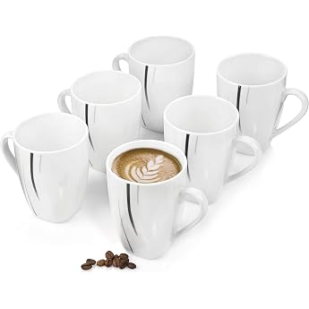 S NGER Bilgola Black Lines Coffee Mug Set Porcelain