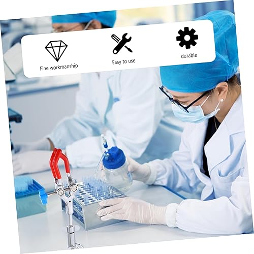 Miniatura 5 de Abrazadera de clip de frasco de 3 clips de laboratorio Ajustar abrazadera de laboratorio Abrazadera de tubo de ensayo Soporte de condensador Ajustar