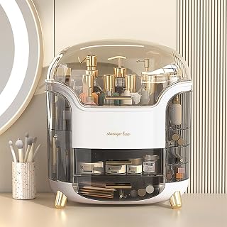 ALOXE Makeup Organisers with Dust-Proof Cover | Premium Storage Box and Organiser for Skincare & Cosmetics | Multi-Layer D... Price In India