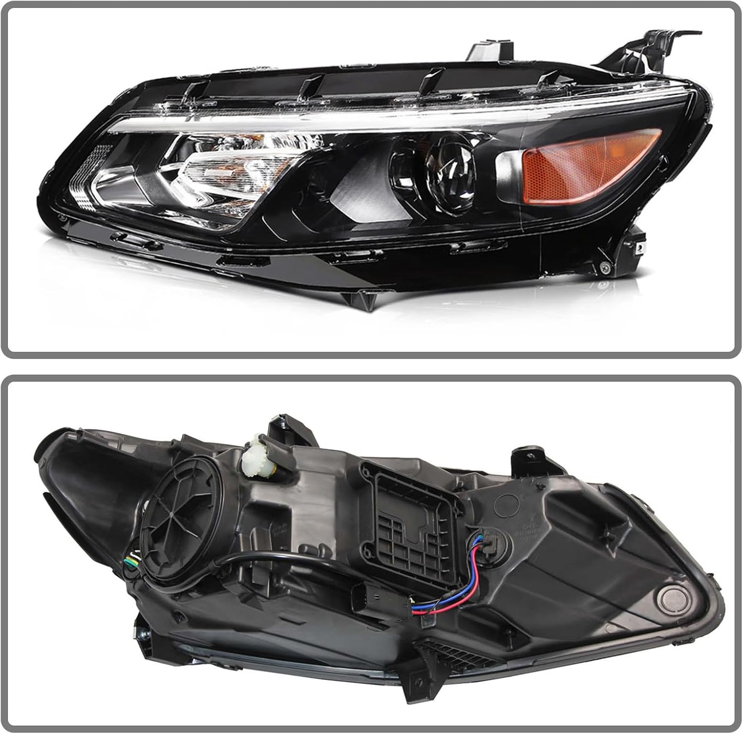 Projector Headlight Assembly Fit for Chevy Malibu 2016-2018,Halogen Headlamp Factory Style Replacement Driver Passenger Side GM2502426 GM2503426
