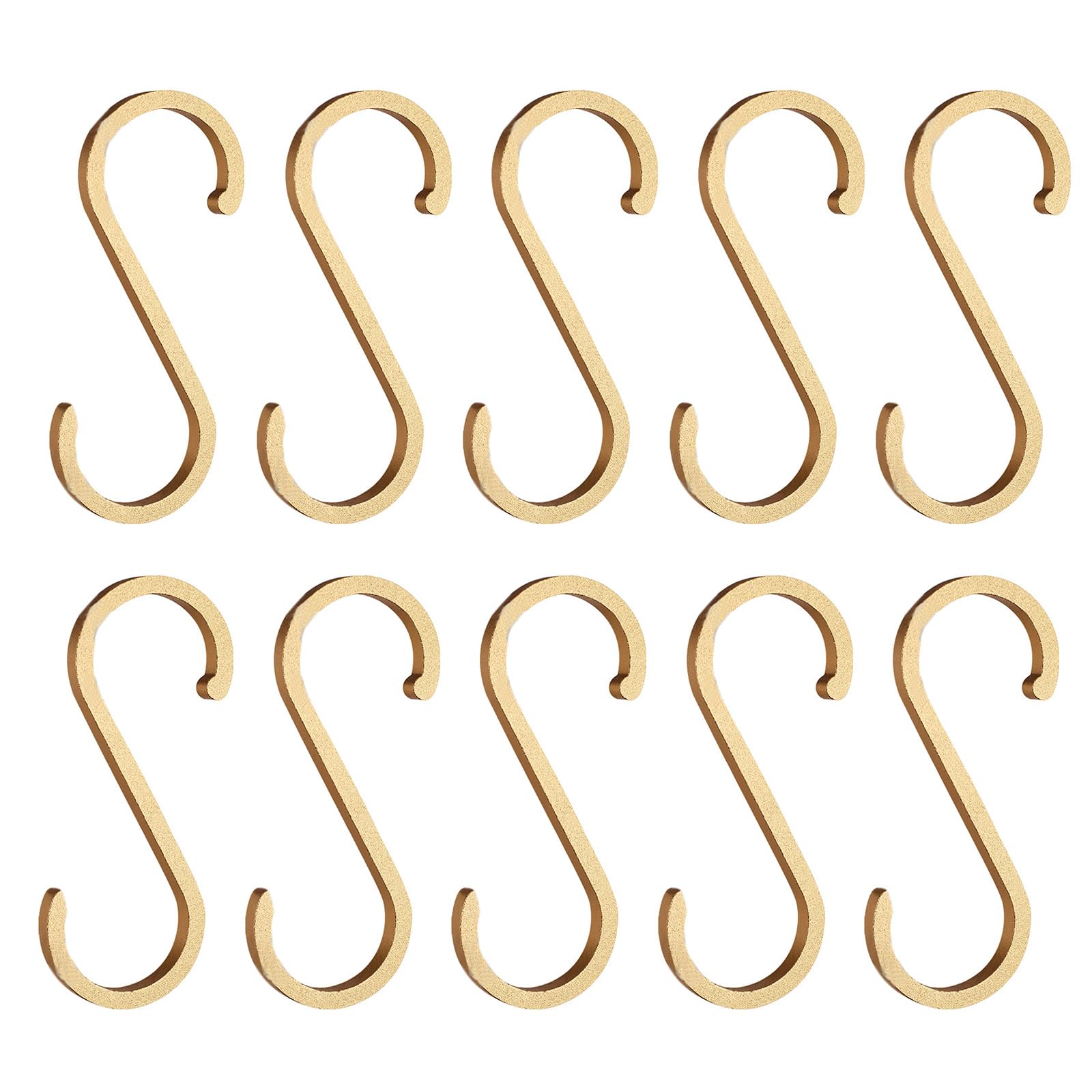 Hdoytxxm Gold 10Pcs S Shaped Hanginging Hooks Clothes Hat Scarf Bag Organizer Hook Space Saving Wardrobe Storage Rack Aluminum S-Hook