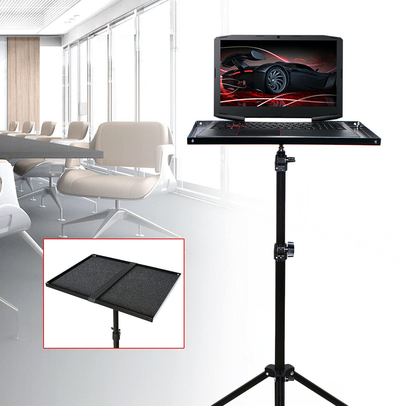 Statyw pod laptopa, stojak na projektor, regulacja wysokości 69-190 cm, stojak na laptopa, stojak podłogowy, do projektora
