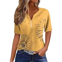 Short Sleeve Shirts for Women Summer Tops 2026 Plus Size Casual Button Down V Neck Loose Fit T Shirts for Women