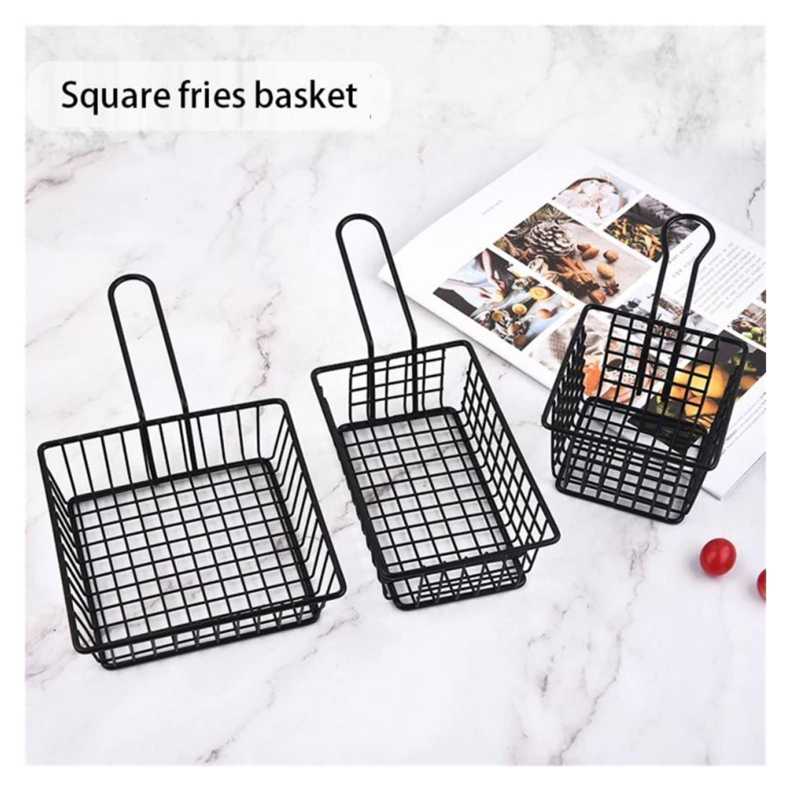NEBE Panier à Friteuse Panier à Frites en Acier Inoxydable for la Cuisine à Domicile Petit Panier à légumes en métal Panier à Filet de Poulet Frit Panier à Frire(02)