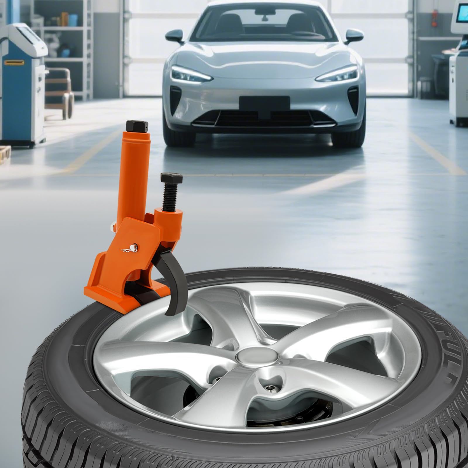 Manueller Reifenmontiergerät, Reifenmontiergerät, Reifenwechsler, Manuelles Reifenmontierwerkzeug, Geeignete Reifengröße 96,5–106,7 cm, für LKW Traktor Auto Reifen (Orange)