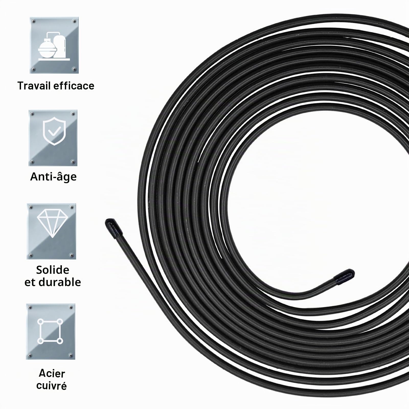 Kit Frein Tuyau de Frein 10m ø 4,75 mm Acier Flexible avec Raccords Et Connecteurs pour Réparation Système Frein Voiture Utilisation