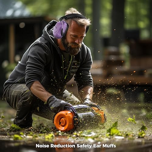 Miniatura 6 de ProCase Orejeras de seguridad con reducción de ruido, orejeras de protección auditiva, NRR de 28 dB, audífonos de protección de sonido para disparo,