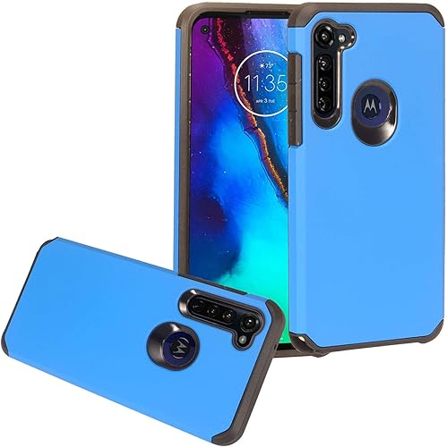 Para Motorola Moto G Stylus XT2043, Moto G Power XT2041 (versión 2020) - Funda híbrida de goma para teléfono - AH2 Azul