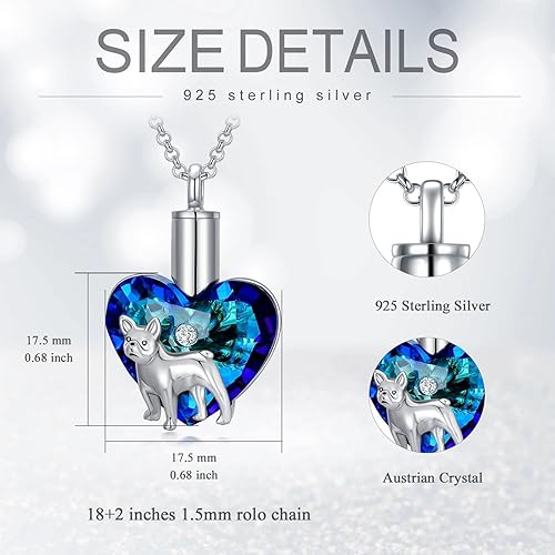 Miniatura 5 de Collar de urna de plata de ley para cenizas, recuerdo conmemorativo de perro, joyería de cremación, regalos para mujeres amantes de los perros