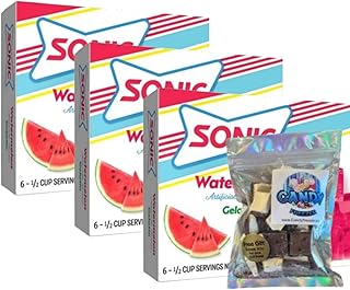 Sønic Watermelon Gelatin Dessert Mix (3-Pack, 3.94 oz Boxes) with Candy Freezer Freeze Dried Ice Cream Bites (Watermelon Flavor) – Candy