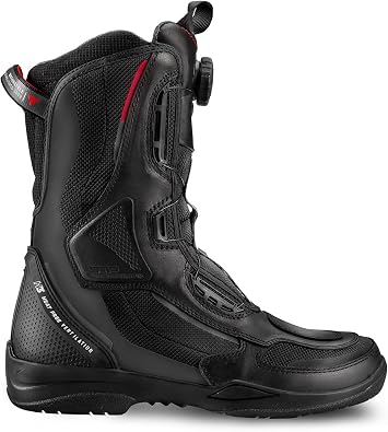 SHIMA STRATO LADY Motorcycle Boots for Women Vented, Reinforced Lightweight Long Biker Riding Boots with ATOP Fast-Closure System, Ankle Protection, Non-slip Sole, Reflective Panels (Black, 6)
